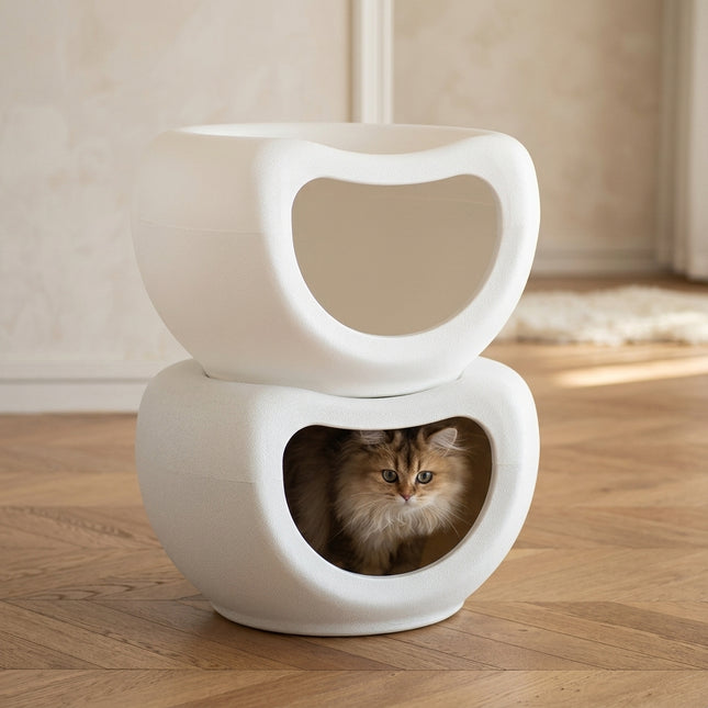 Modern Pet Cave Stool with Cozy Enclosed Bed for Cats & Small Dogs