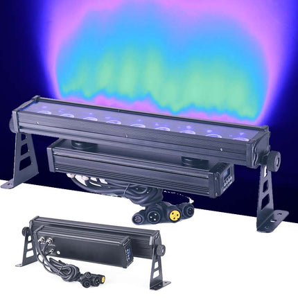 Professional 9x18W RGBWA+UV LED Stage Wash Light with Auto, Master/Slave & DMX Modes