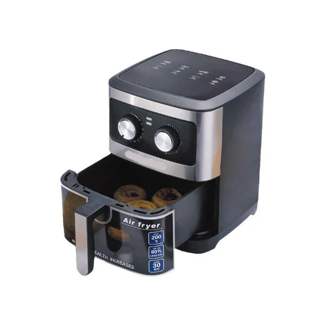 10 Liter Multi-Function Air Fryer Oven for Kitchen Counter with Steel Finish & Viewing Door