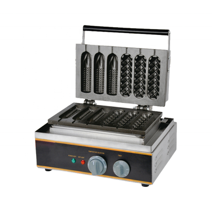 Commercial Electric Waffle Stick Maker 1600W Stainless Steel Non-Stick Cooking Plates