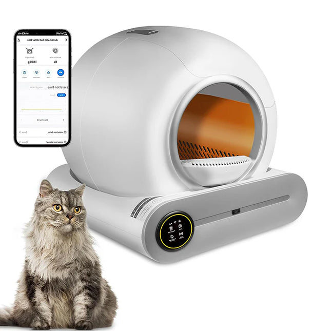 Automatic Cat Litter Box with Smart Waste Removal & Smell Reduction – Extra Spacious 65L Design