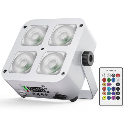 Portable Battery Powered Wireless RGBWA UV LED Event Uplight with App Remote Control Lighting System