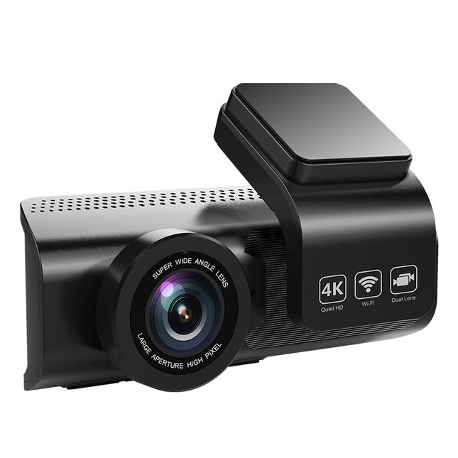 Dual Lens 4K Dash Camera with Rear 1080P Recording, WiFi, Time-Lapse and G-Sensor