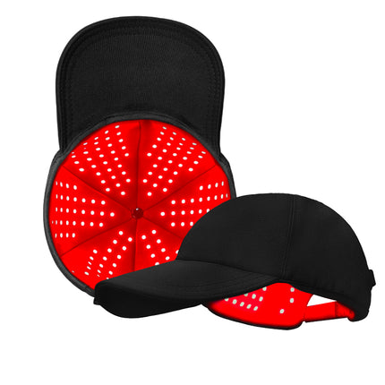 Portable LED Hair Growth Cap with 180 Red, Near-Infrared, and Infrared LEDs – 20-Minute Auto Timer, USB Powered, Black