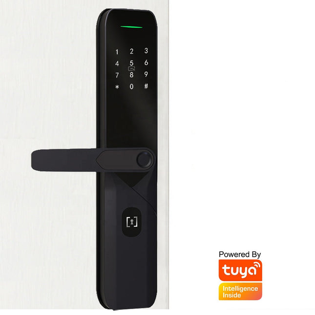 Smart Fingerprint Door Lock with Bluetooth App, Password, Card & Mechanical Key for 38-100mm Doors