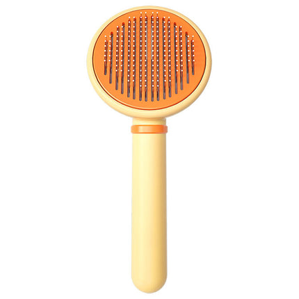 Portable Self-Cleaning Dog & Cat Shedding Brush with Comfort Grip Handle