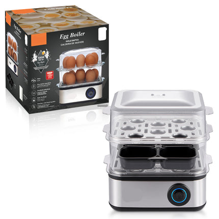 Automatic Egg Cooker 500W Electric Egg Boiler for 1–18 Eggs with Double-Layer Design