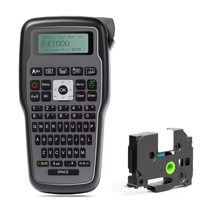 Portable Thermal Transfer Label Printer 203 DPI with Type-C Power & 6-12mm Tape Support