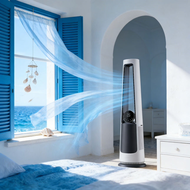 Bladeless Tower Fan 39-Inch with 12 Speed Levels, 70° Oscillation and Timer