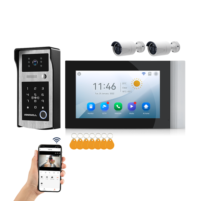 Smart Video Door Phone with 7 Inch Touch Screen, HD Camera, Motion Detection & Tuya App