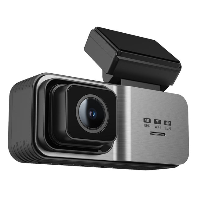 Portable 4K Dual Dash Camera with 1080P Rear Camera, WiFi App Control and Time-Lapse Recording