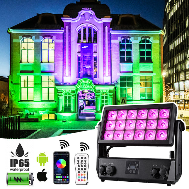 Professional Waterproof 360W LED Stage Lighting Fixture with 18x20W LEDs & DMX Modes