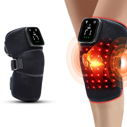 Wireless Heated Knee Support Wrap with Red LED Relaxation & Multi-Vibration Settings