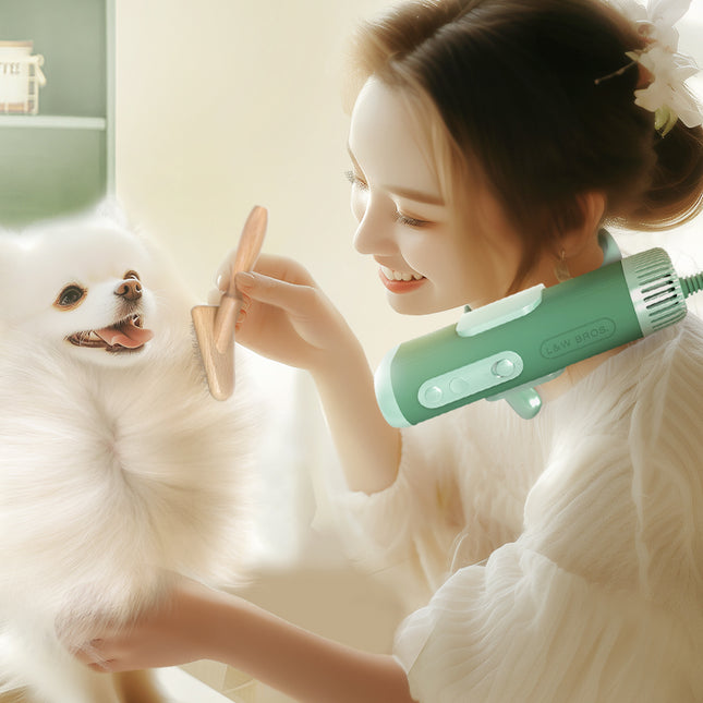 Portable Neck Hanging Pet Hair Dryer 950W with 5 Heat Settings and 4 Air Speeds for Dogs & Cats