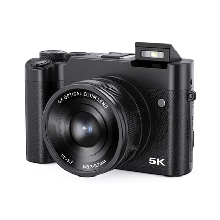 Portable 5K Digital Mirrorless Camera 6X Optical Zoom 64MP Photo 2.8 Inch Screen SD Support 256GB