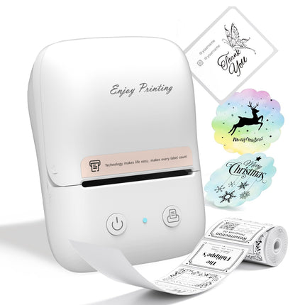 Cordless Thermal Label Printer for Shipping Labels and Stickers, 20-50mm Width, 1200mAh