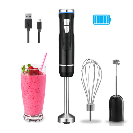 Portable Cordless Hand Blender 3-in-1 Set with 8 Speed Control and Rechargeable Battery