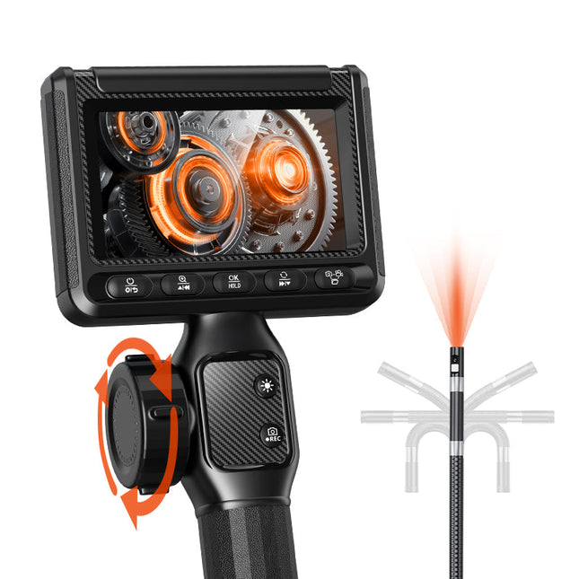 Portable HD Borescope Camera with 4.3” IPS Screen, Rechargeable & Waterproof Design