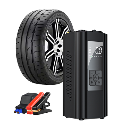 Compact Car Power Bank with Jump Starter, Air Pump & LED Display