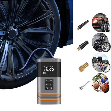 Rechargeable 12V Car Tyre Inflator with Jump Starter and LED Torch – 150PSI Cordless Air Compressor