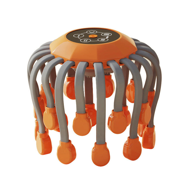 Rechargeable Octopus Scalp Massager with Vibration, Red Light Relaxation & Built-in Music