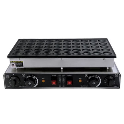 Electric Mini Pancake Machine 50-Hole Nonstick Stainless Steel Compact Commercial Design Black