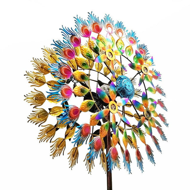 213cm Outdoor Metal Windmill Sculpture – Large Decorative Garden Spinner