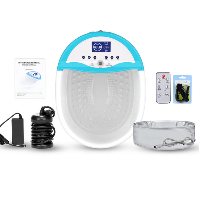Portable Ionic Foot Spa Detox System with Infrared Waist Belt and Electrode Pads
