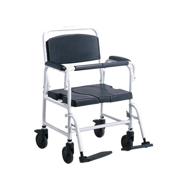Portable Shower Commode Wheelchair with Removable Bucket – Foldable & Adjustable