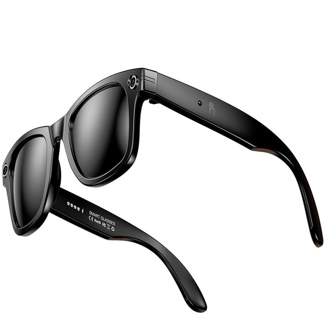Wearable Smart Glasses 4K Video Music & Live Translation Black