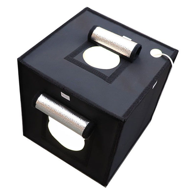 Portable Foldable LED Light Box Photo Studio for Product Photography, Black ABS Design