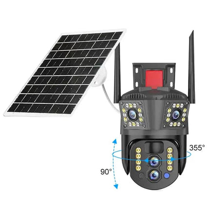 6MP Triple Camera Solar 4G PTZ Surveillance System with Smart Zoom & Motion Alerts