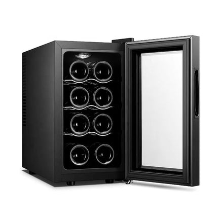 Single-Zone 25L Wine Fridge – 8-Bottle Thermoelectric Cooler with Touch Control