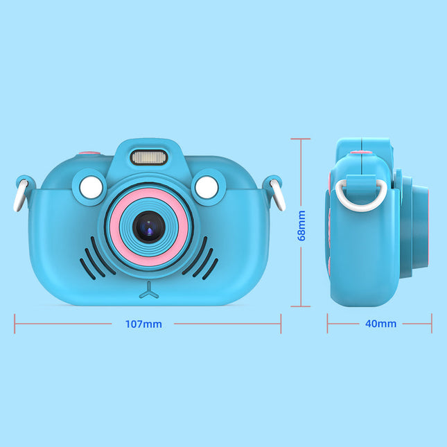 Mini Digital 2.7K Video Camera with 128GB Memory Card Slot – Blue