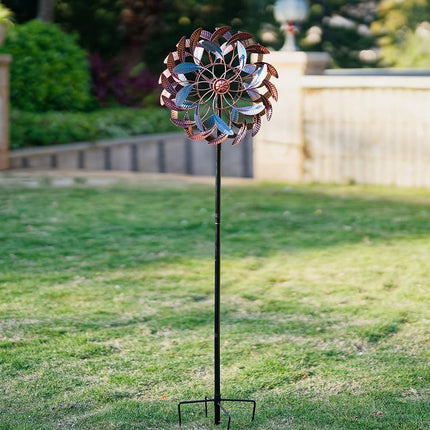 Metal Wind Spinner Garden Decoration with Ground Stake – Weather-Resistant Outdoor Yard Decor