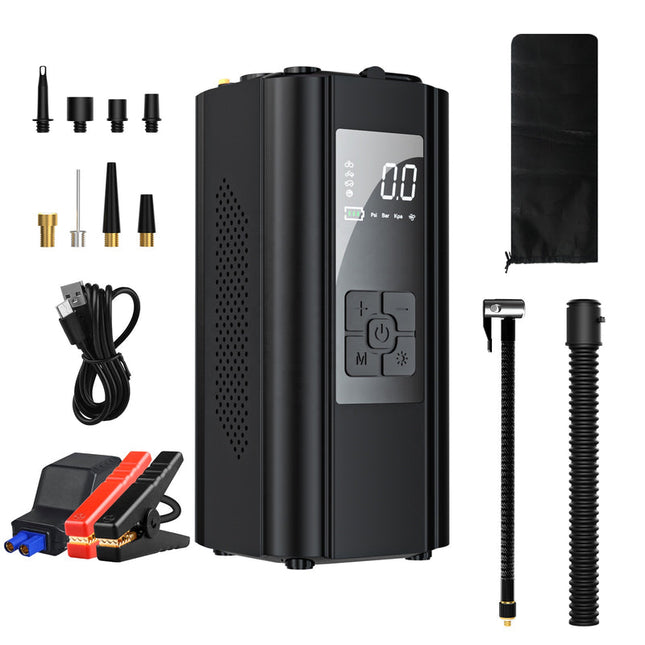 Portable 150PSI Dual Cylinder Tyre Inflator with 10000mAh Jump Starter Power Bank
