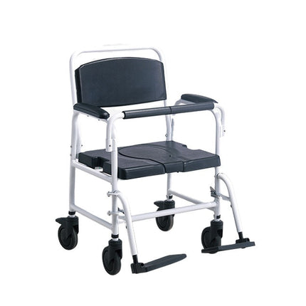 Portable Shower Commode Wheelchair with Removable Bucket – Foldable & Adjustable