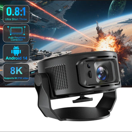 Mini Home Theater Projector 150" Display 720p HD 290 ANSI Lumens Android 11 Black