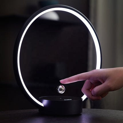 Levitating Circle LED Table Lamp with Touch Control & Soft Warm Glow
