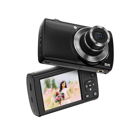 5K Digital Camera with Dual Sensors and 2.8" Touchscreen – Portable & Lightweight
