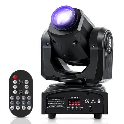 60W LED Moving Head Light with 8 Gobos, RGBW Colour Effects & Remote – DJ, Party & Stage Lighting