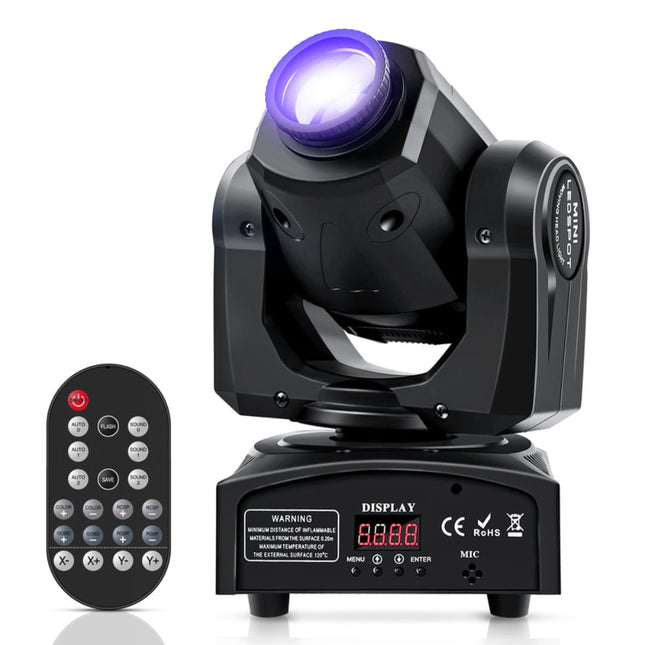 60W LED Moving Head Light with 8 Gobos, RGBW Colour Effects & Remote – DJ, Party & Stage Lighting