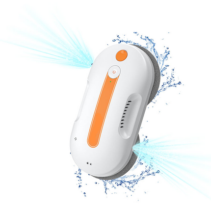 Smart Window Cleaning Robot with App & Remote Control, 3800Pa Suction, Dual Ultrasonic Spray – White