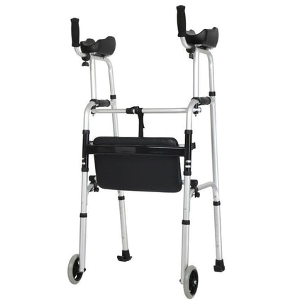 Portable Folding Walker with Wheels and Seat for Easy Mobility