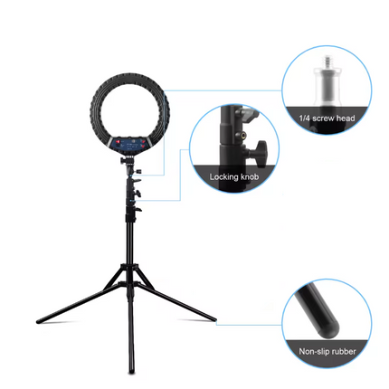 35cm LED Ring Light Kit with Adjustable Tripod, Remote Control, 3000–6000K Bi-Color Studio Lighting