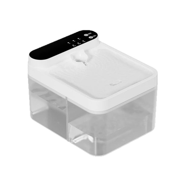 Quiet Automatic Pet Water Fountain with Circulating Filter System White
