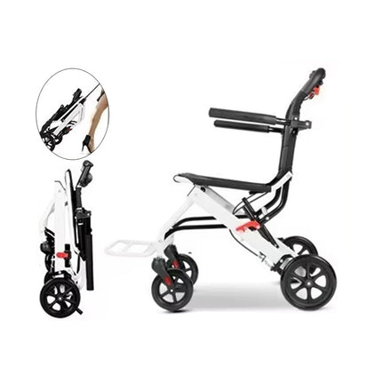 Portable Aluminum Frame Foldable Wheelchair for Indoor and Outdoor Use
