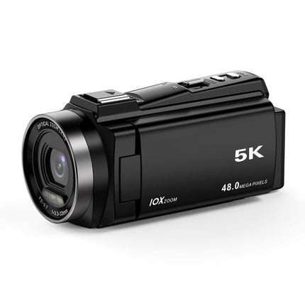 Portable 5K Digital Camera with Optical Zoom and Flip Touch Display – Black