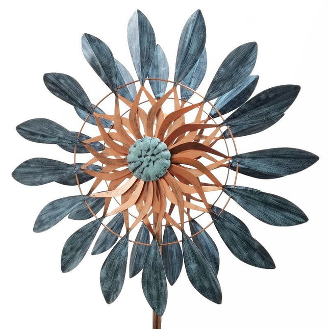 Rotating Metal Windmill Garden Decor – Dual Motion Outdoor Yard Spinner