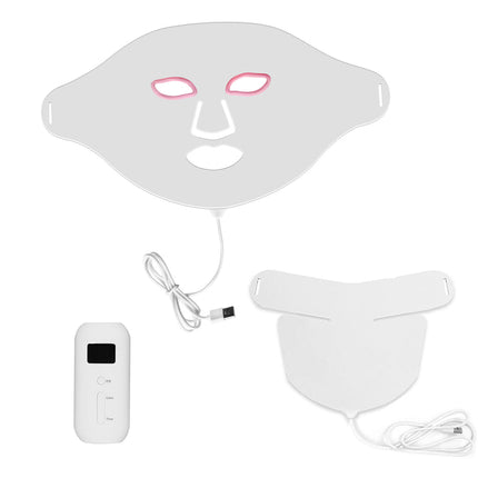 LED Facial and Neck Light Therapy Mask – 7-Colour Silicone Skin Rejuvenation Device